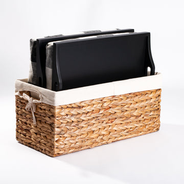 Rossie Home® Set of 2 Lap Trays with Basket, Buffalo Check.