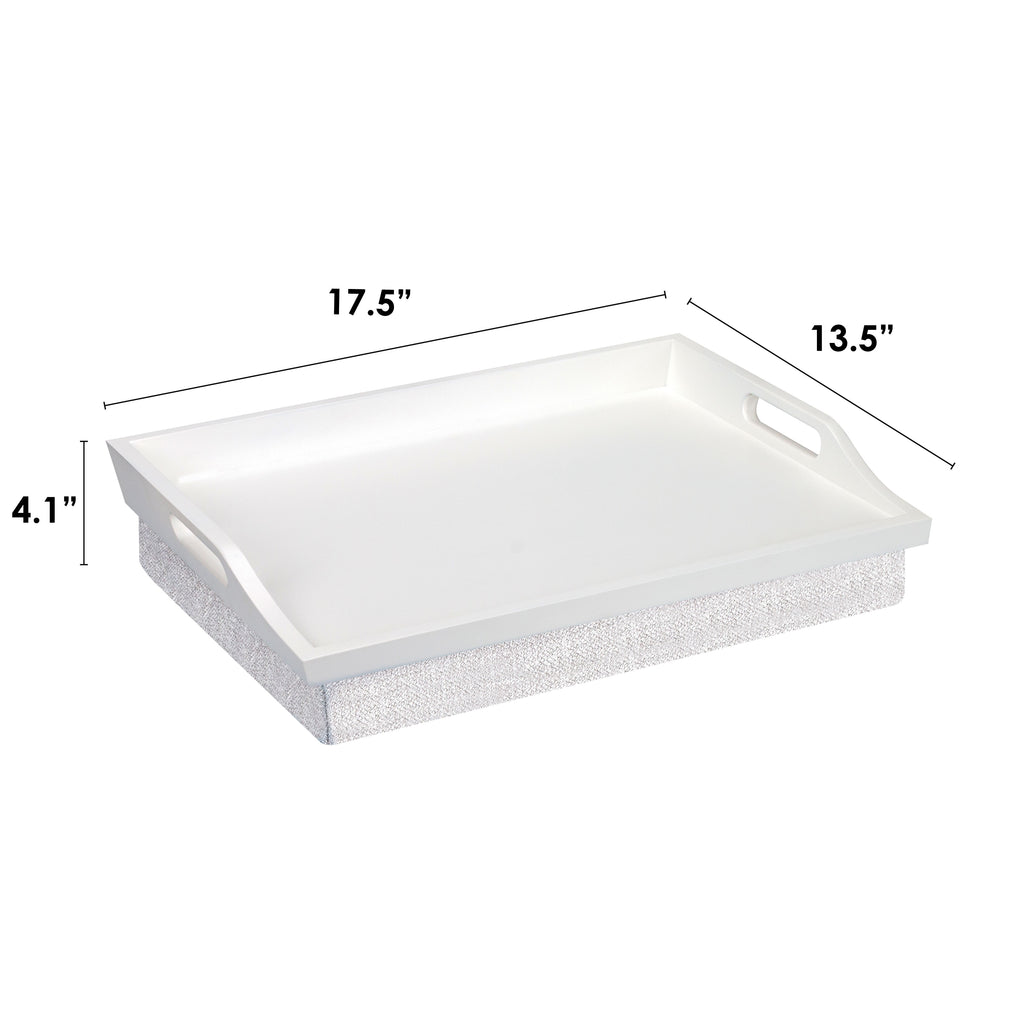 Rossie Home® Lap Tray with Pillow, Soft White.