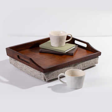 Rossie Home® Lap Tray with Pillow, Espresso Bamboo.