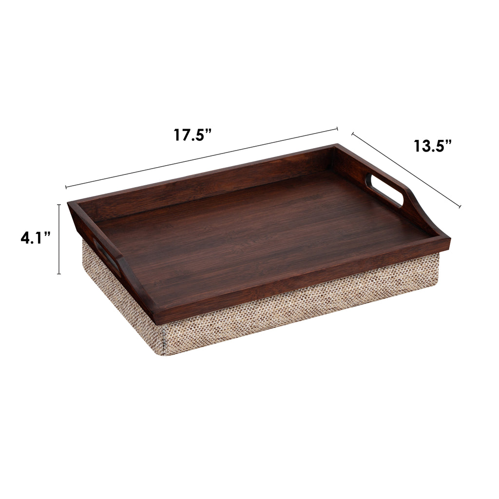 Rossie Home® Lap Tray with Pillow, Espresso Bamboo.