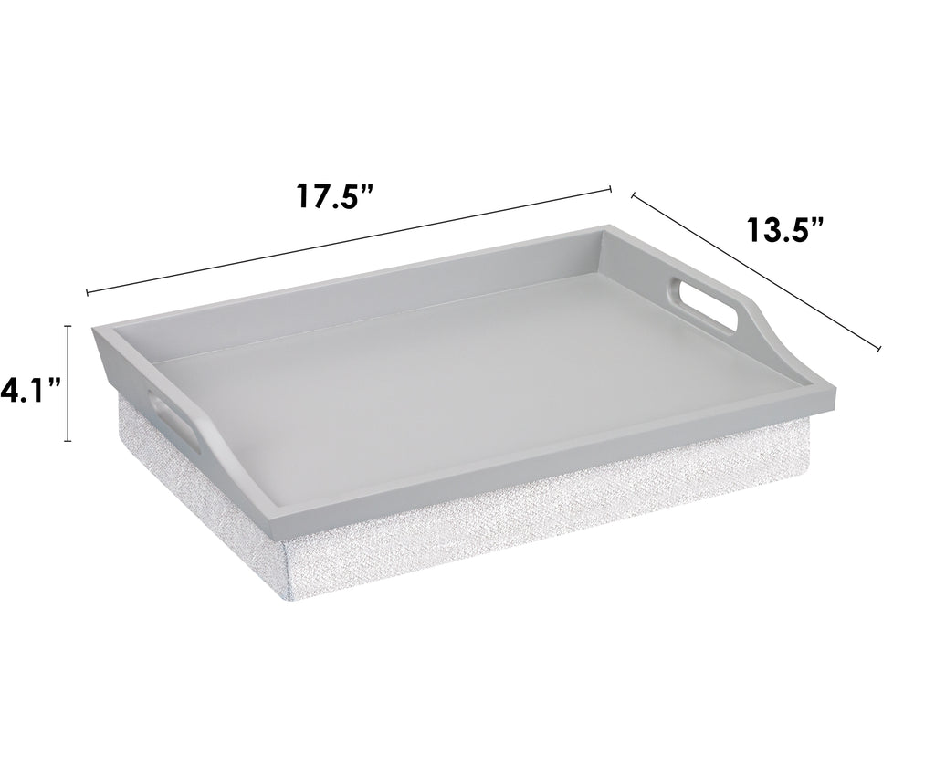 Rossie Home® Lap Tray with Pillow, Calming Gray.