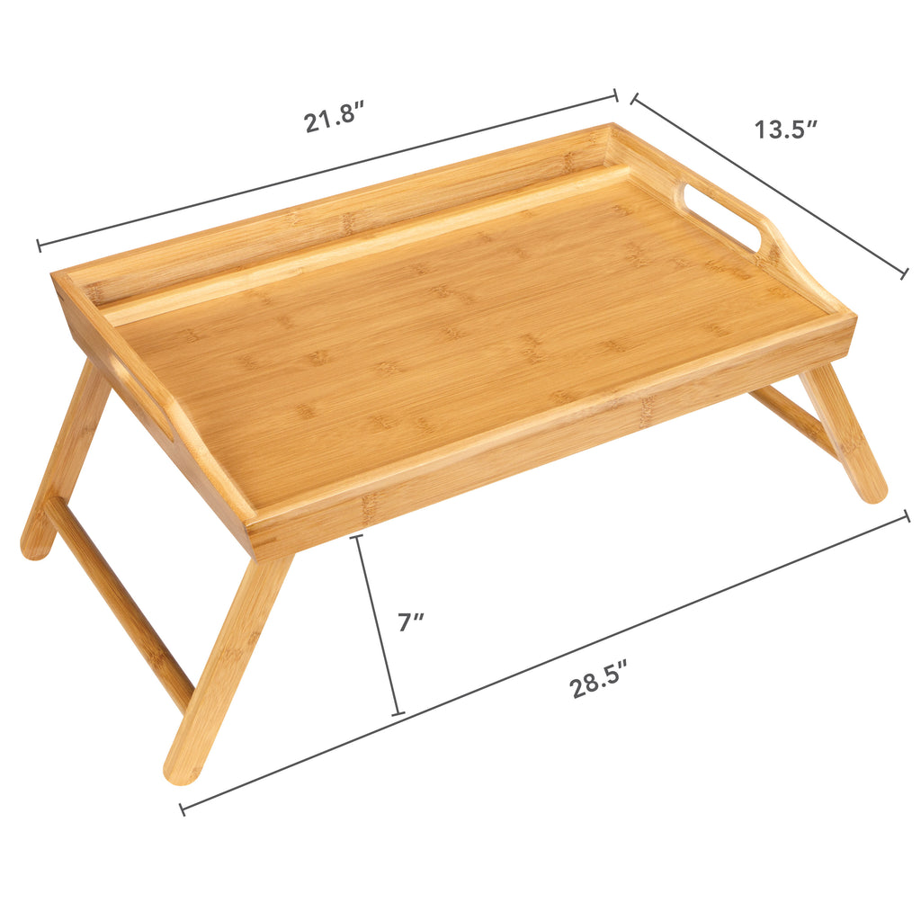 Rossie Home® Media Bed Tray, Natural Bamboo.