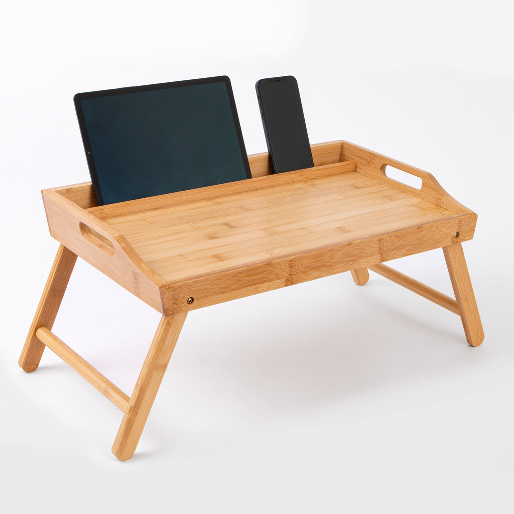 ROSSIE HOME Wood Bed Tray Lap Desk with Detachable Cushion, Serving Tray -  Soft White - Fits up to 15.6 Inch Laptops - Style No. 76101 : Buy Online at  Best Price